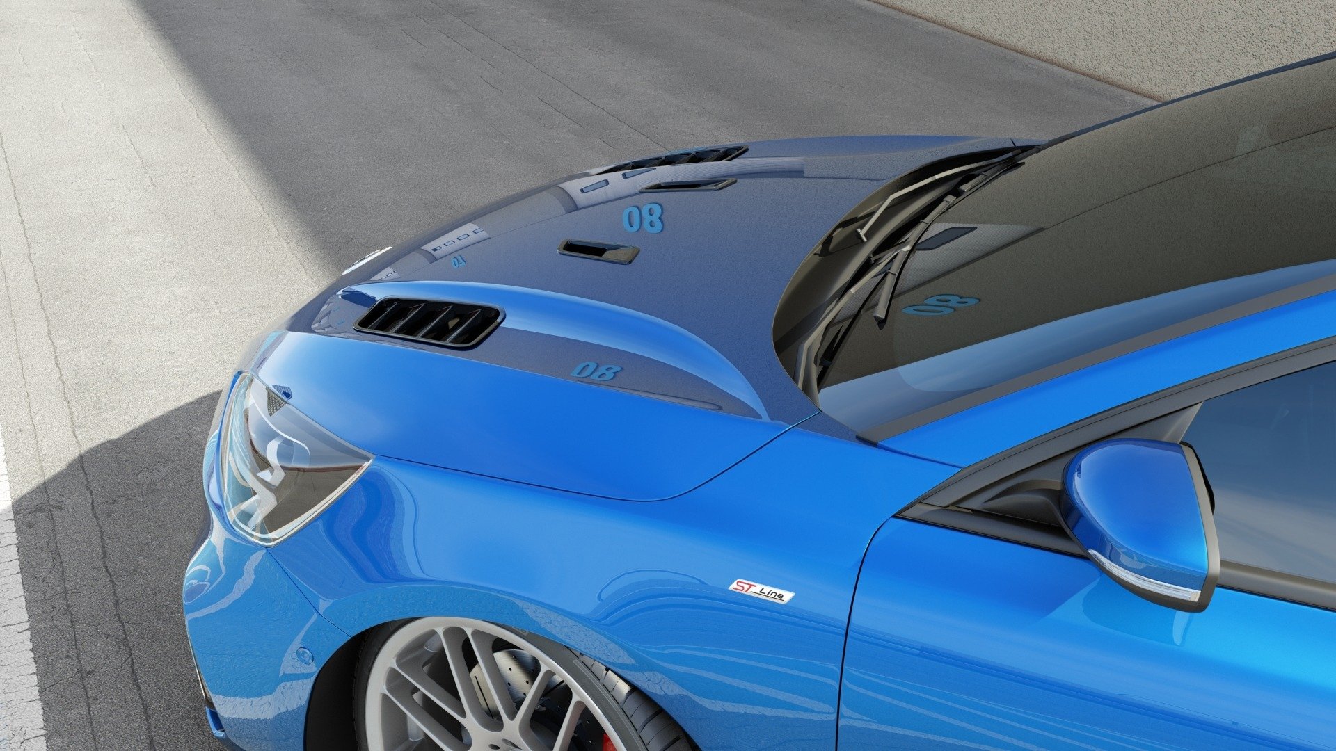 Maxton Design Вентиляционные решетки капота Ford Focus ST-Line / ST Mk4 (меньшего размера) — изображение 3