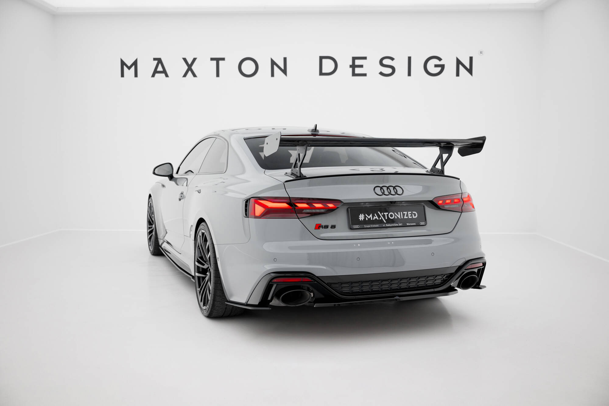 Maxton Design Карбоновый спойлер с внешними кронштейнами и стойками V.1 для Audi A5 / A5 S-Line / S5 / RS5 Coupe F5 / F5 Facelift — изображение 3