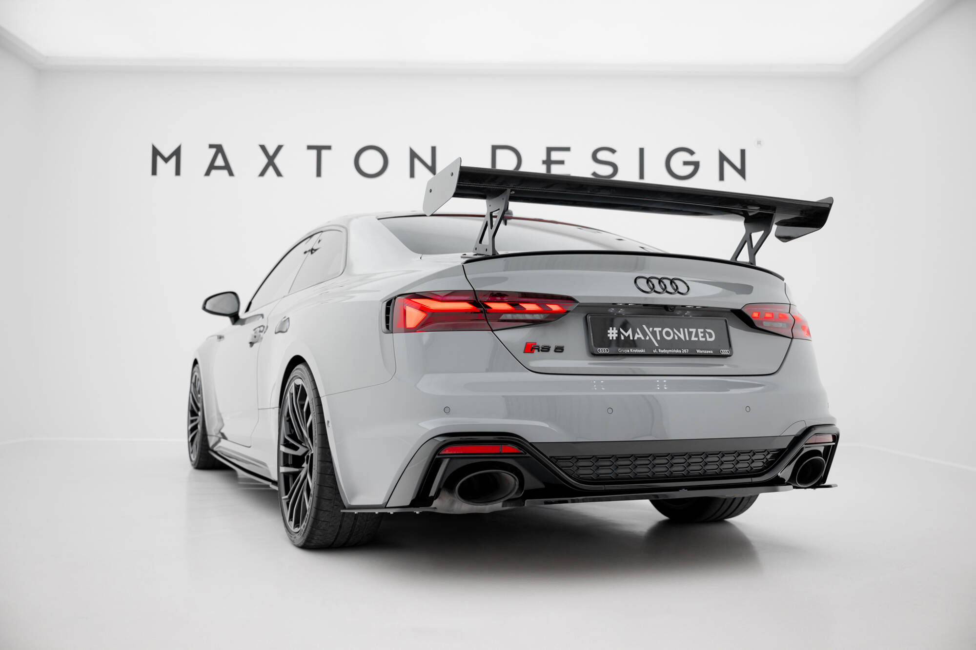 Maxton Design Карбоновый спойлер с внешними кронштейнами и стойками V.1 для Audi A5 / A5 S-Line / S5 / RS5 Coupe F5 / F5 Facelift