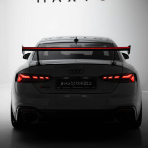 Maxton Design Карбоновый спойлер с внешними кронштейнами и стойками V.1 + светодиодная подсветка для Audi A5 / A5 S-Line / S5 / RS5 Coupe F5 / F5 Facelift