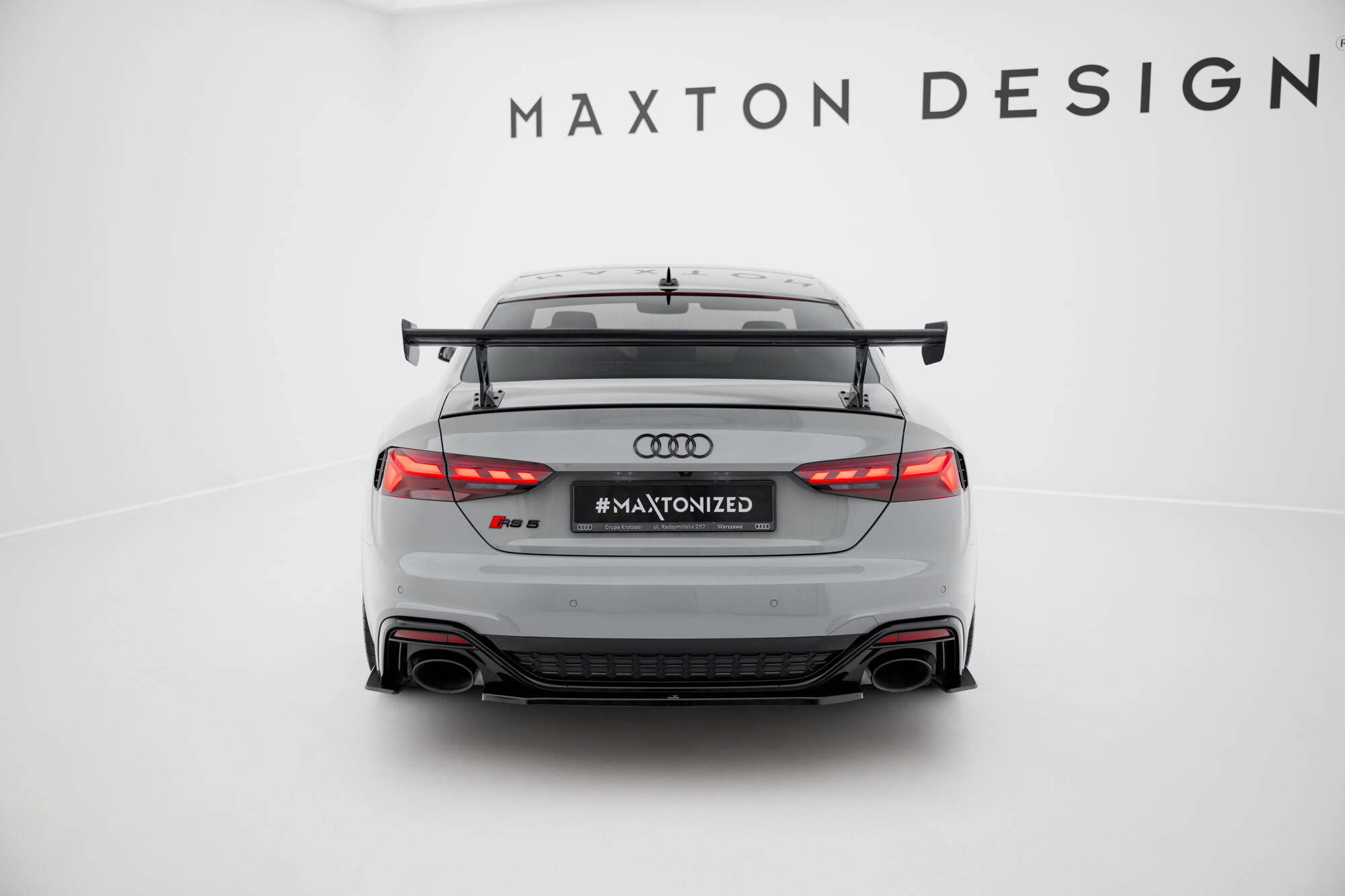 Maxton Design Карбоновый спойлер с внешними кронштейнами и стойками V.2 для Audi A5 / A5 S-Line / S5 / RS5 Coupe F5 / F5 Facelift — изображение 2
