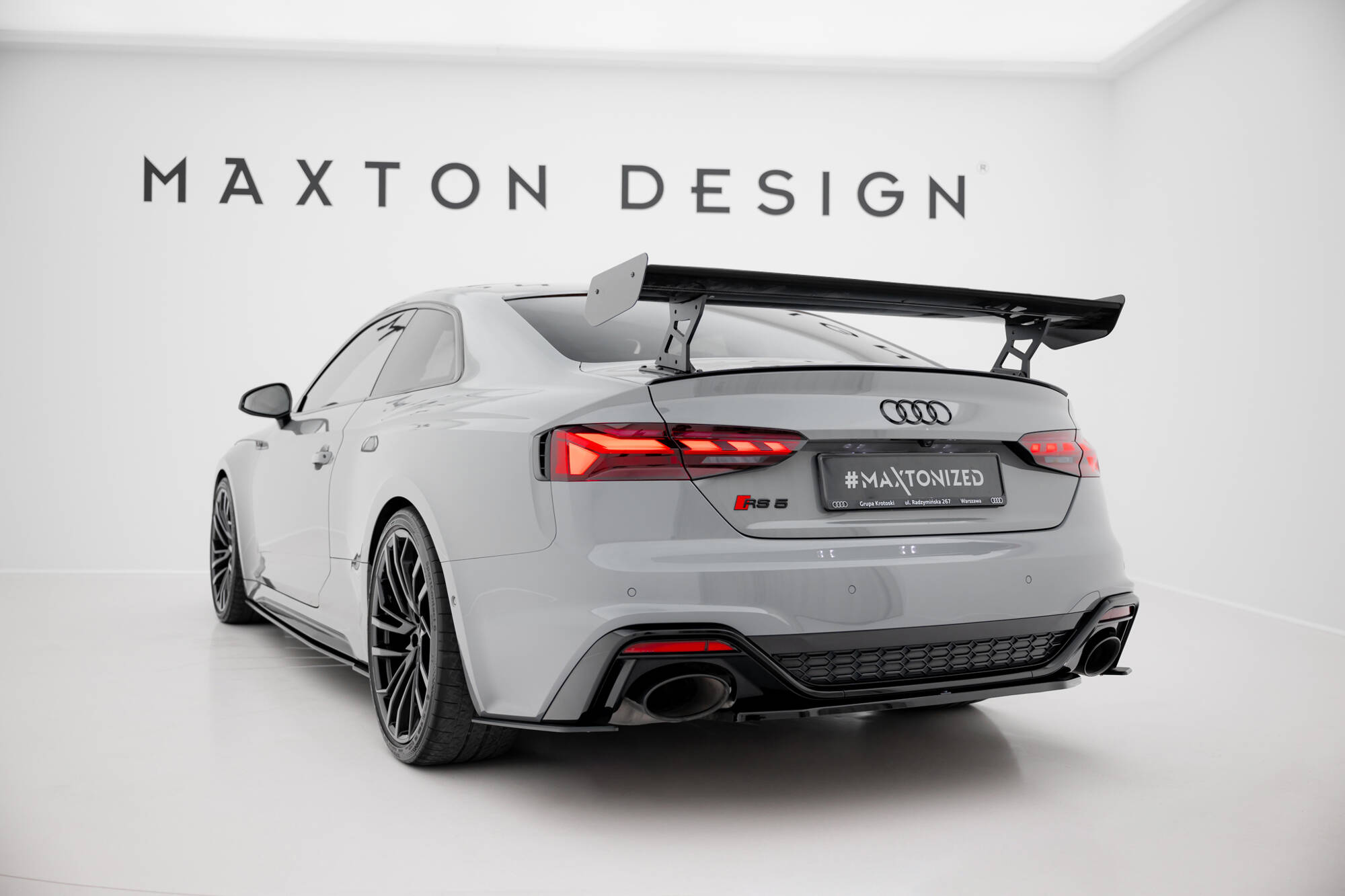 Maxton Design Карбоновый спойлер с внешними кронштейнами и стойками V.2 для Audi A5 / A5 S-Line / S5 / RS5 Coupe F5 / F5 Facelift