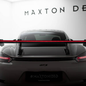 Maxton Design Карбоновый спойлер с верхним креплением типа «лебединая лапа» V.2 + светодиодная подсветка для Porsche 718 Cayman 982c