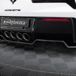 Maxton Design Центральный задний сплиттер (с вертикальными планками) Chevrolet Corvette C7