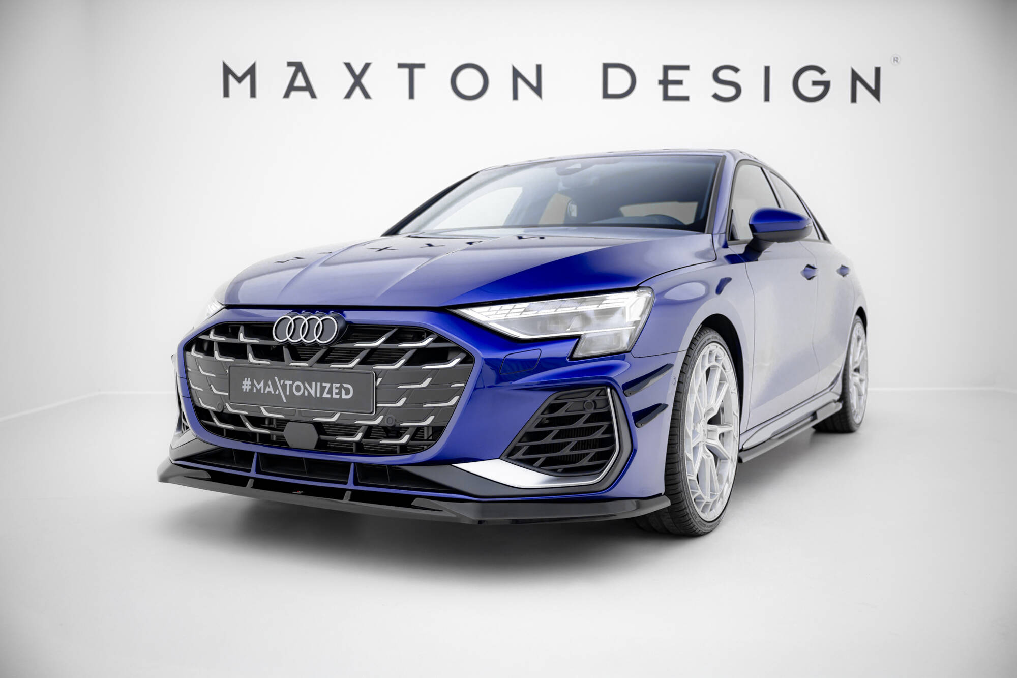 Maxton Design Передние бамперные аэродинамические элементы (канарды) Audi A3 S-Line Sedan / S3 Sedan 8Y Facelift — изображение 2