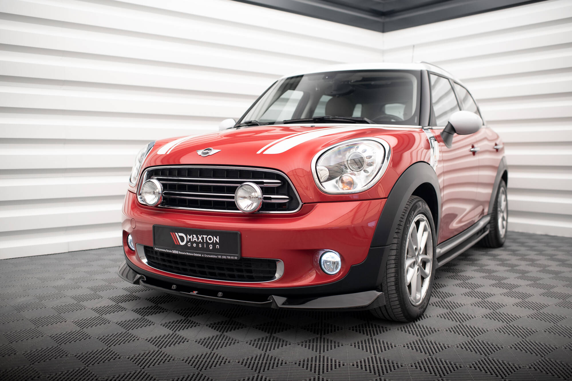 Maxton Design Передний сплиттер Mini Cooper Countryman R60 рестайлинг