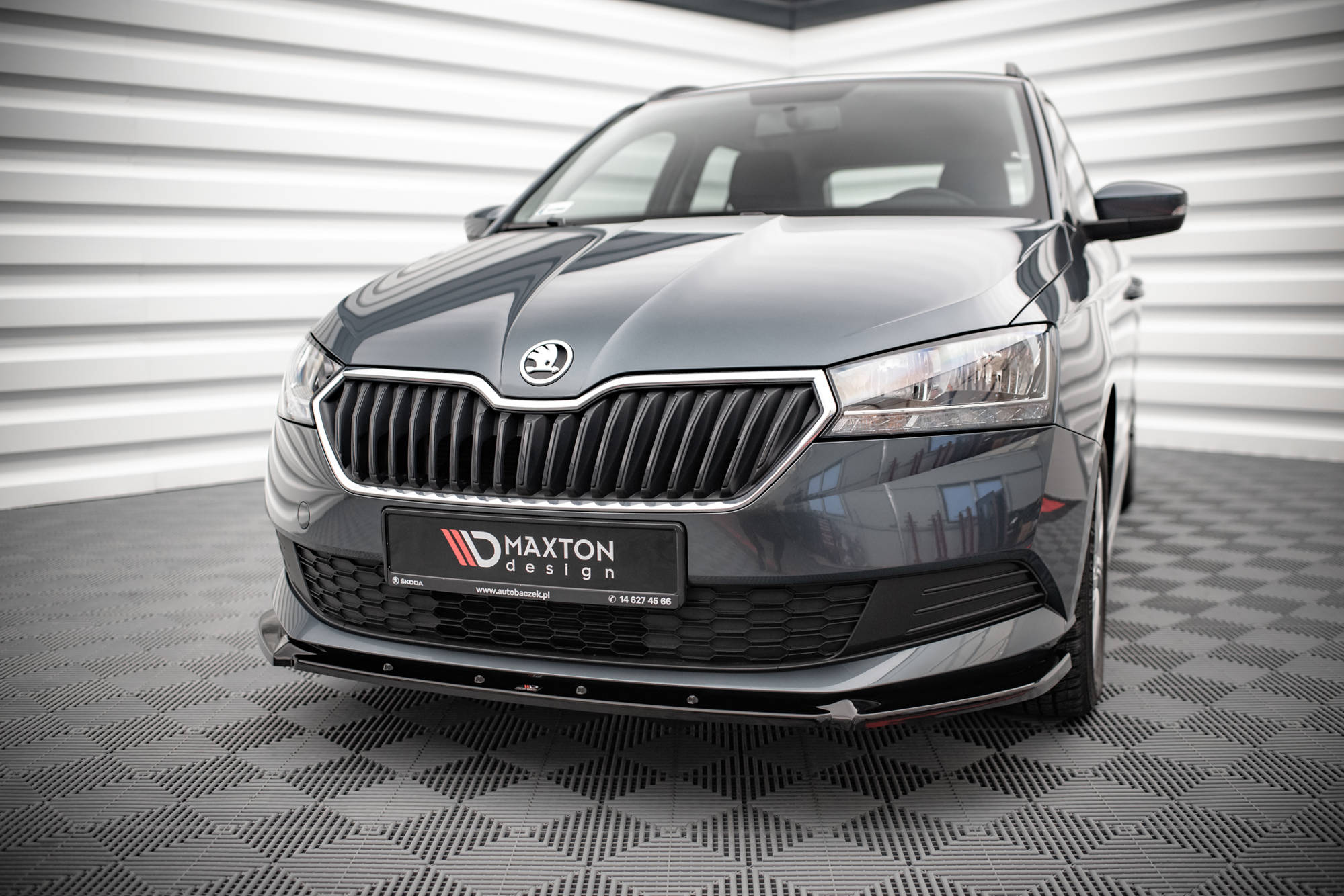 Maxton Design Передний сплиттер Skoda Fabia Mk3 после рестайлинга
