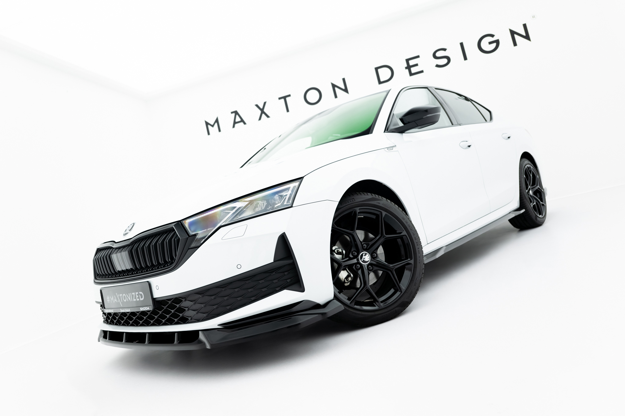 Maxton Design Передний сплиттер Skoda Octavia Sportline Liftback / Combi Mk4 Facelift