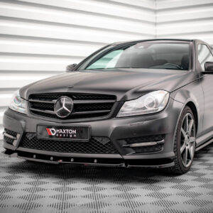 Maxton Design Передний сплиттер V.1 Mercedes-Benz C Купе / Седан / Универсал AMG-Line C204 / W204 Фейслифт / S204 Фейслифт