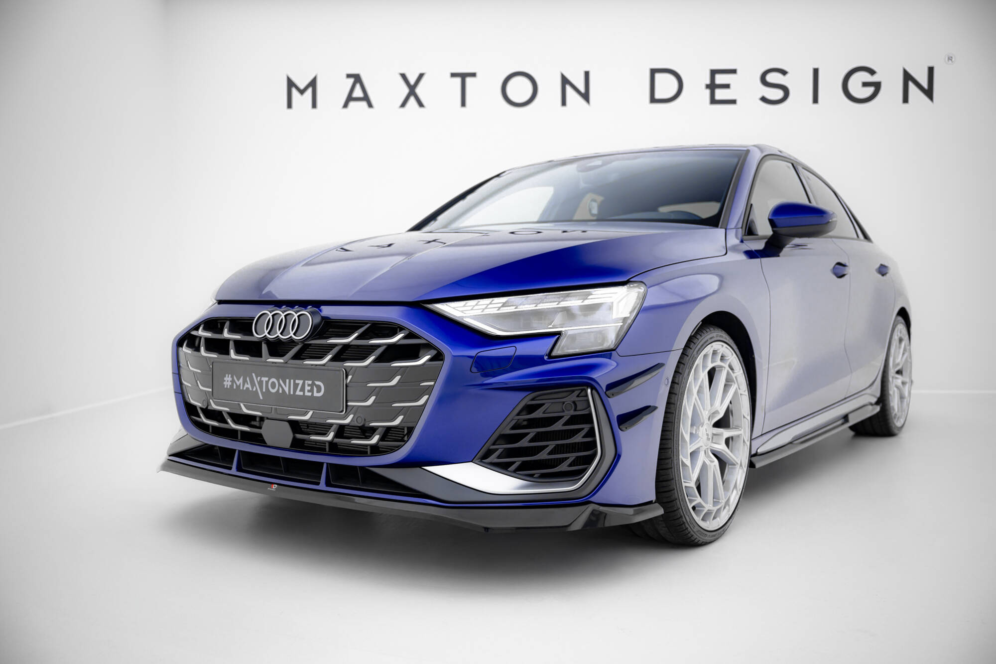 Maxton Design Передний сплиттер V.2 для Audi A3 S-Line Sedan / S3 Sedan 8Y Facelift