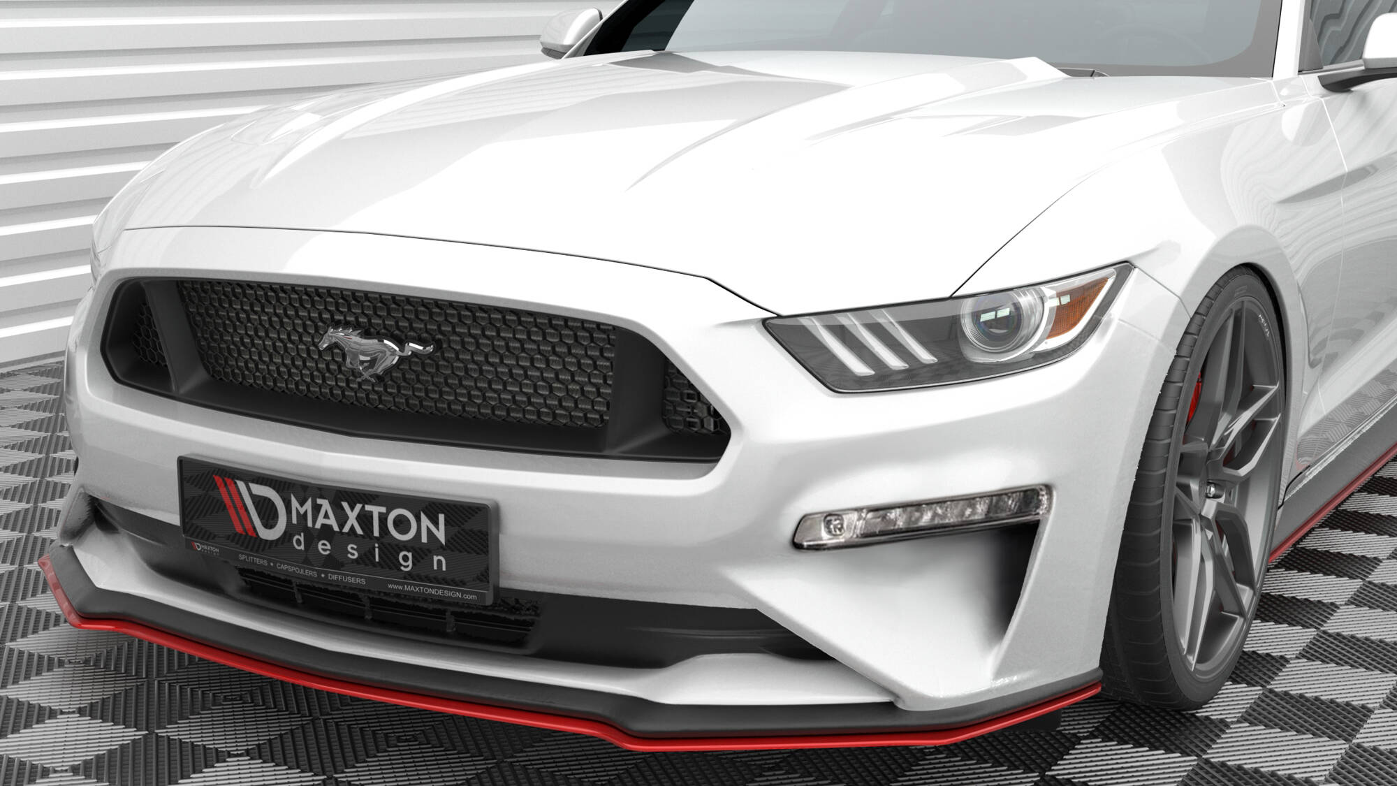 Maxton Design Передний сплиттер V.2 для Ford Mustang Mk6 (рестайлинг)