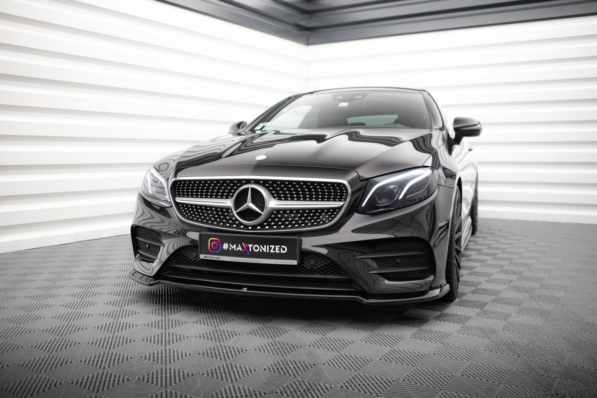 Maxton Design Передний сплиттер V.2 для Mercedes-Benz E-Class W213 Coupe (C238) / Cabriolet (A238) AMG-Line / 53 AMG