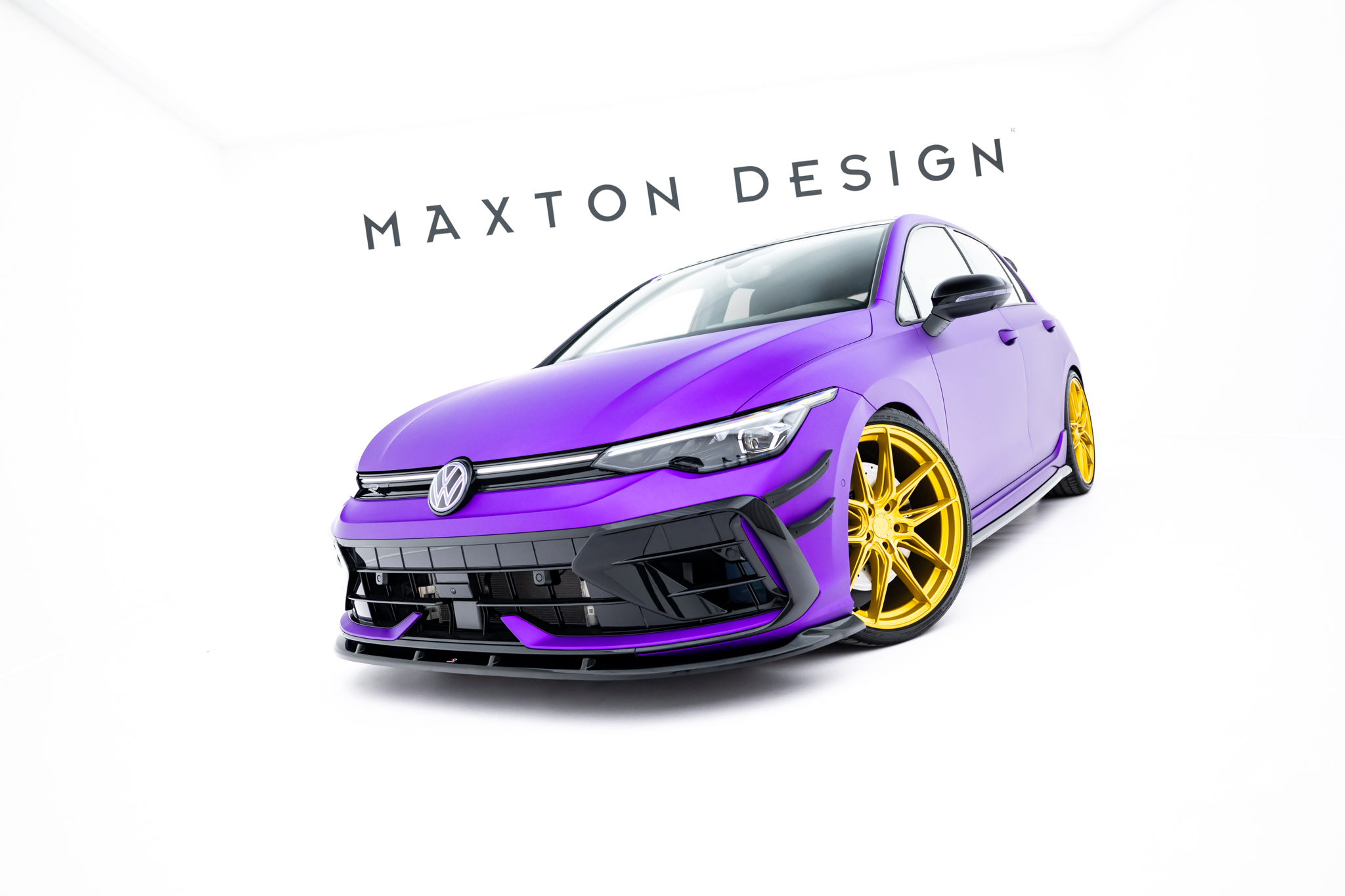 Maxton Design Передний сплиттер V2 для Volkswagen Golf R Hatchback Mk8 Facelift