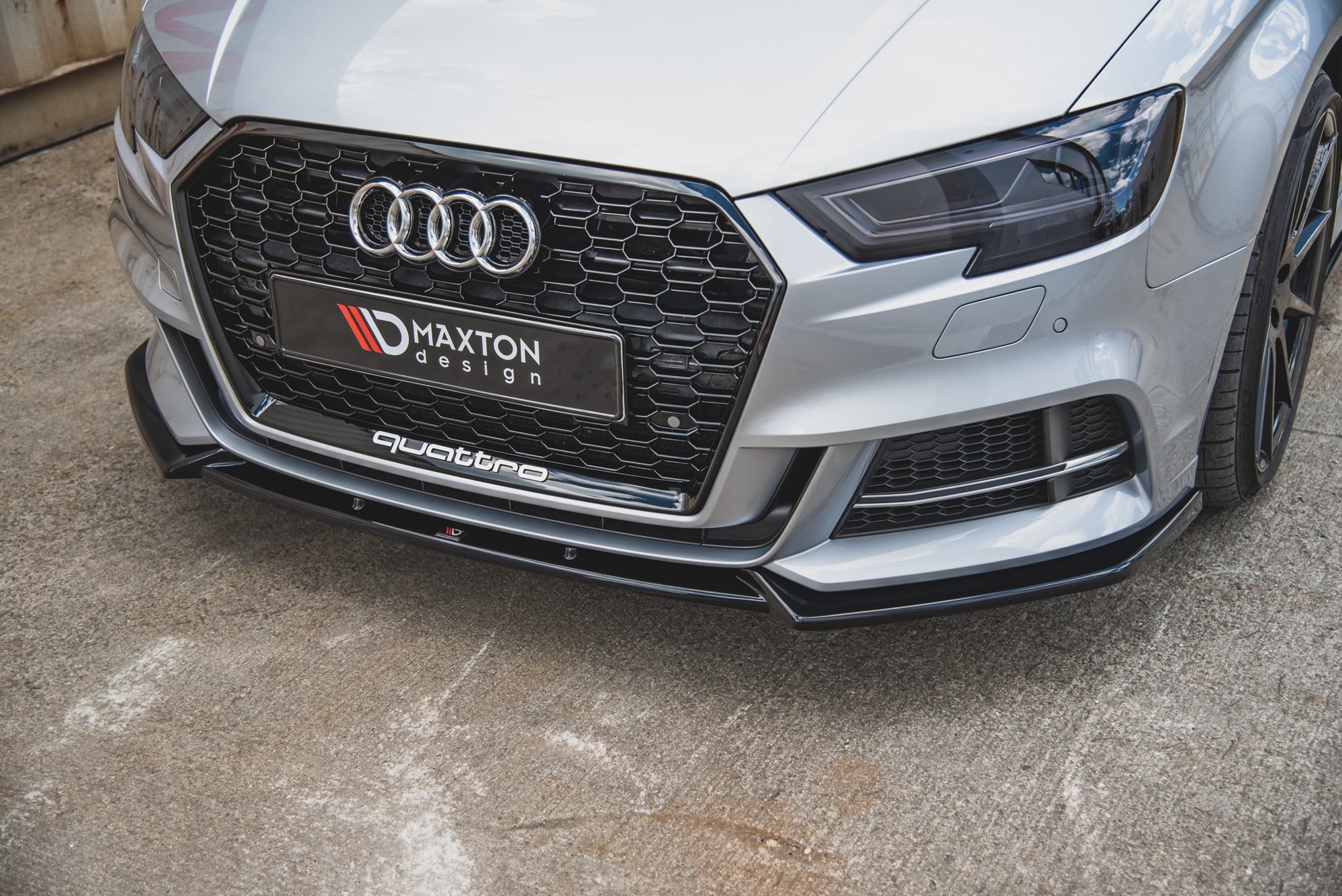 Maxton Design Передний сплиттер V.3 для Audi S3 / A3 S-Line 8V FL седан