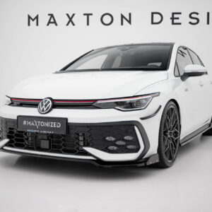 Maxton Design Передний сплиттер V.3 + закрылки для Volkswagen Golf GTI / GTE / R-Line Mk8 Facelift