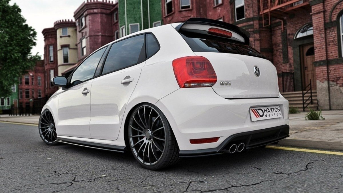 Maxton Design Задний сплиттер (с вертикальной перекладиной) Volkswagen Polo GTI Mk5 Facelift