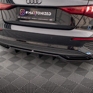 Maxton Design Задний сплиттер (с вертикальными планками) Audi A3 S-Line Sedan 8Y