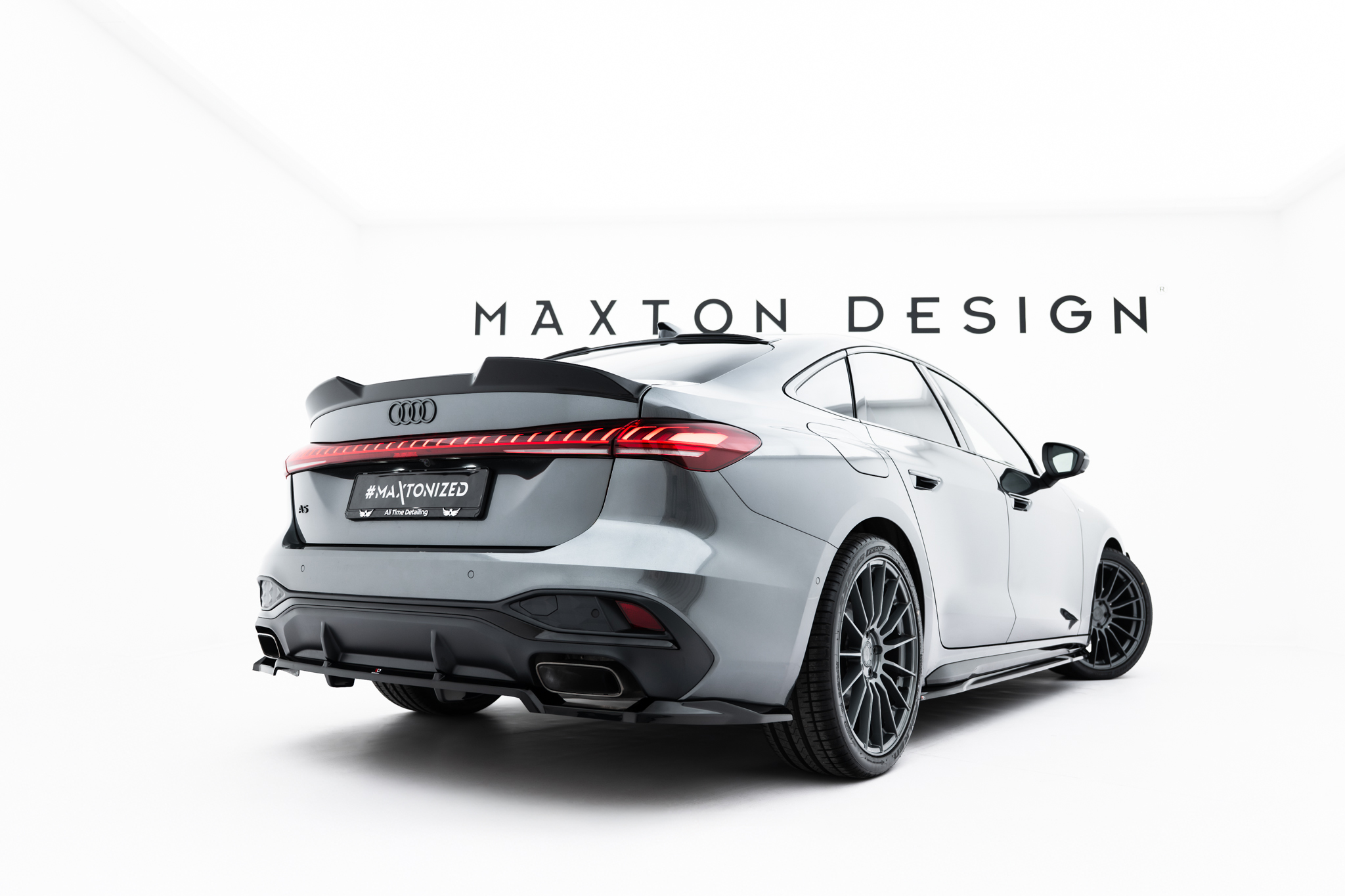 Maxton Design Задний сплиттер (с вертикальными планками) Audi A5 S-Line Sedan / Avant B10 — изображение 4