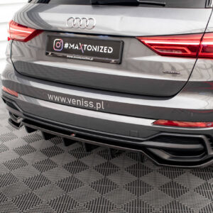 Maxton Design Задний сплиттер (с вертикальными планками) Audi Q3 S-Line SUV F3