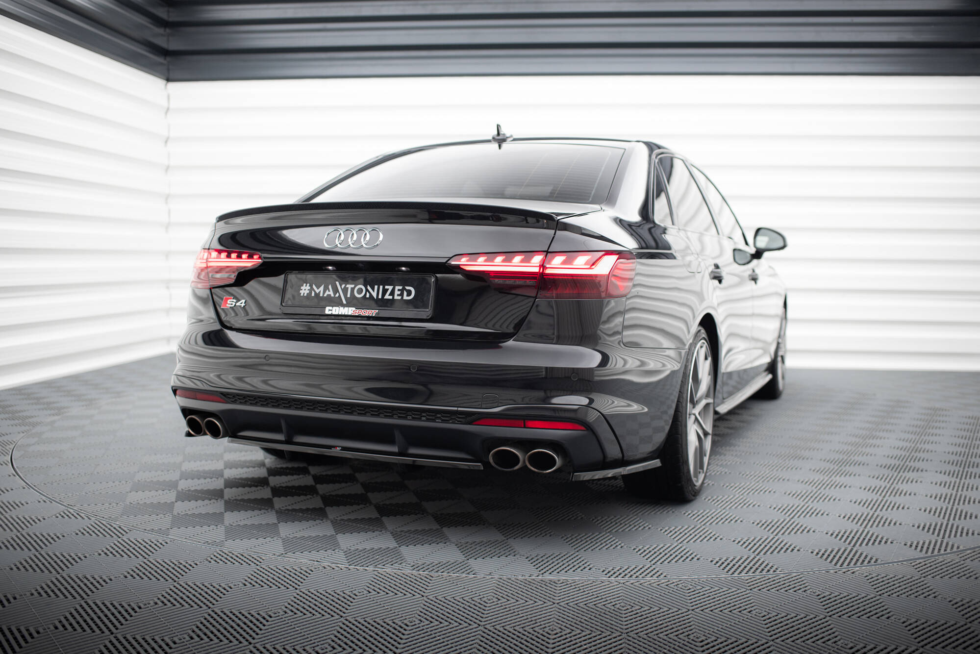 Maxton Design Задний сплиттер (с вертикальными планками) Audi S4 B9 Facelift