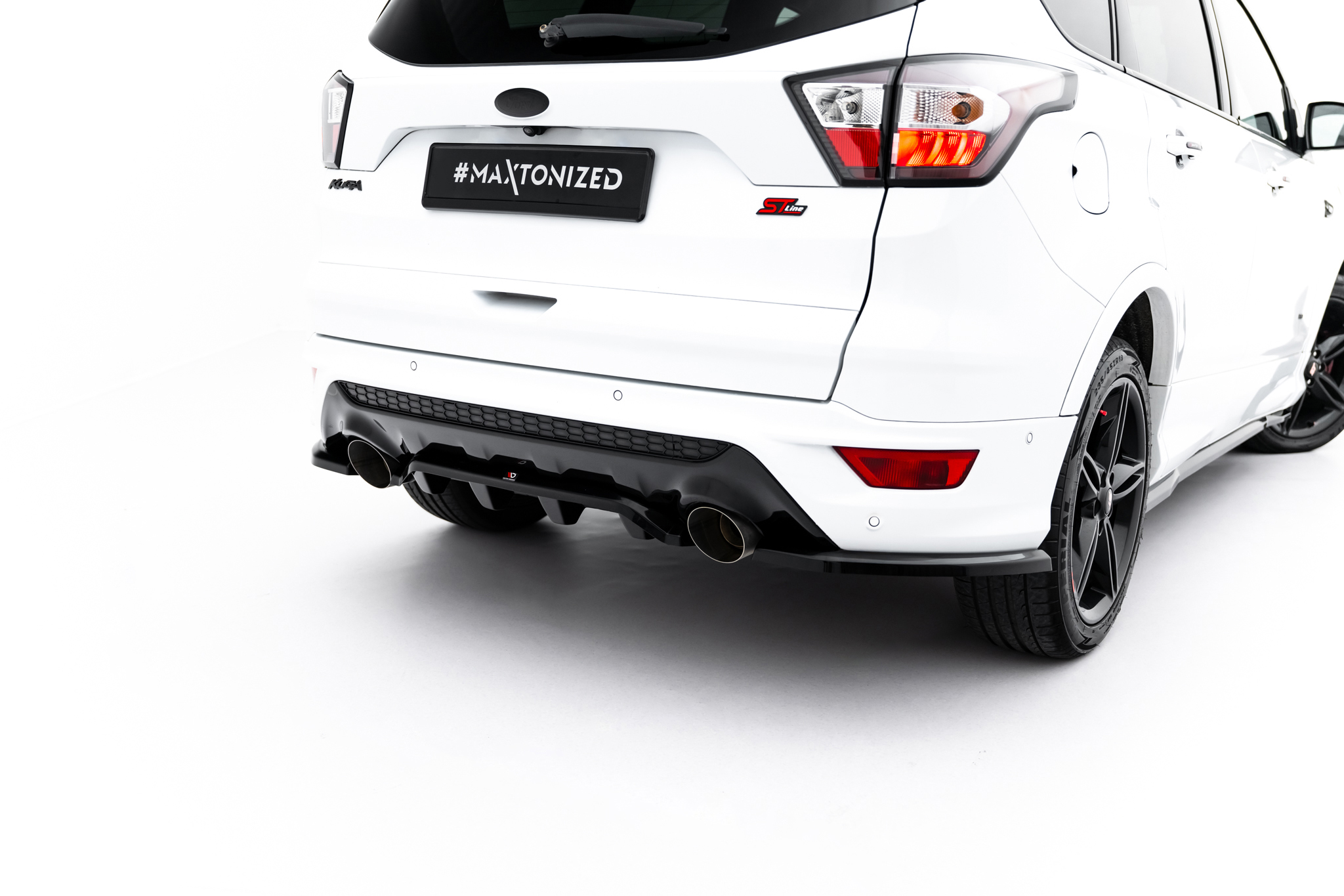 Maxton Design Задний сплиттер (с вертикальными планками) Ford Kuga ST-Line Mk2 Facelift
