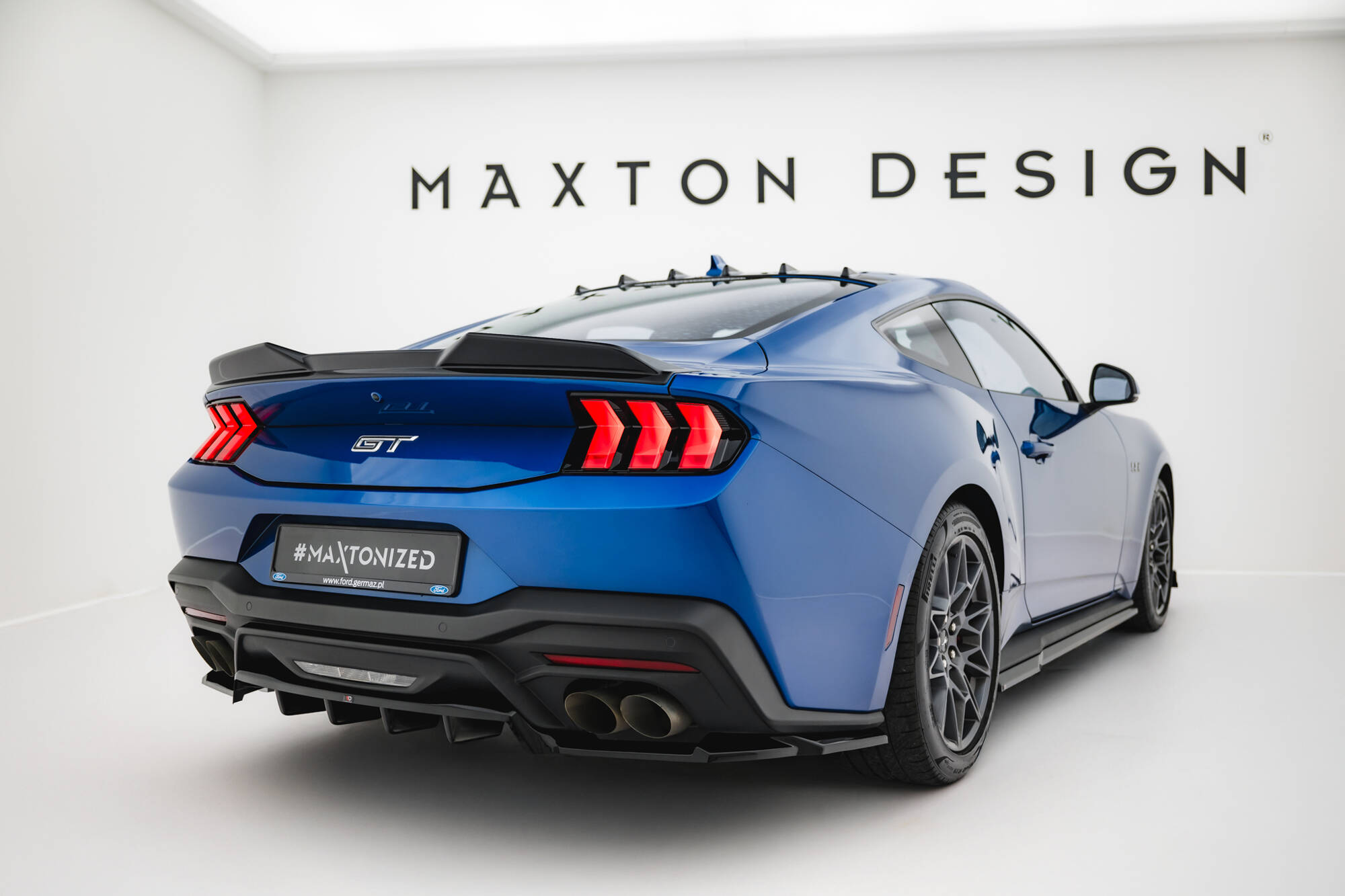 Maxton Design Задний сплиттер (с вертикальными планками) Ford Mustang GT Mk7