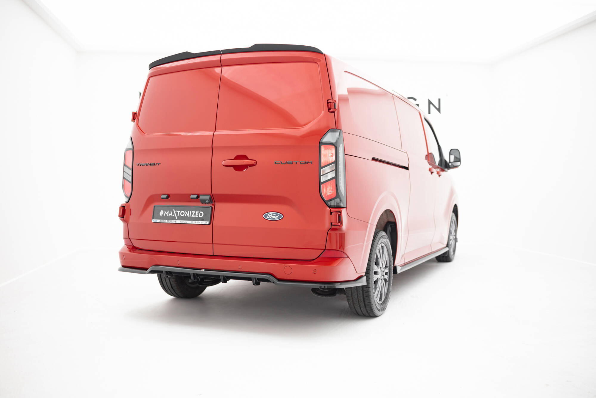 Maxton Design Задний сплиттер (с вертикальными планками) Ford Transit Custom / Tourneo Custom Mk2