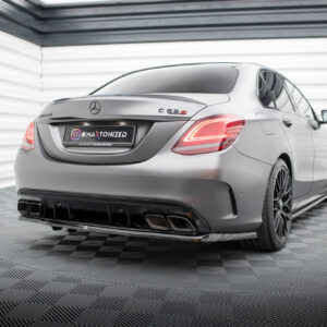Maxton Design Задний сплиттер (с вертикальными планками) Mercedes-AMG C63 Седан / Универсал W205 Рестайлинг