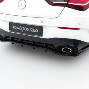 Maxton Design Задний сплиттер (с вертикальными планками) Mercedes-AMG CLA 35 / 45 Coupe / Shooting Brake C118 Facelift / X118 Facelift