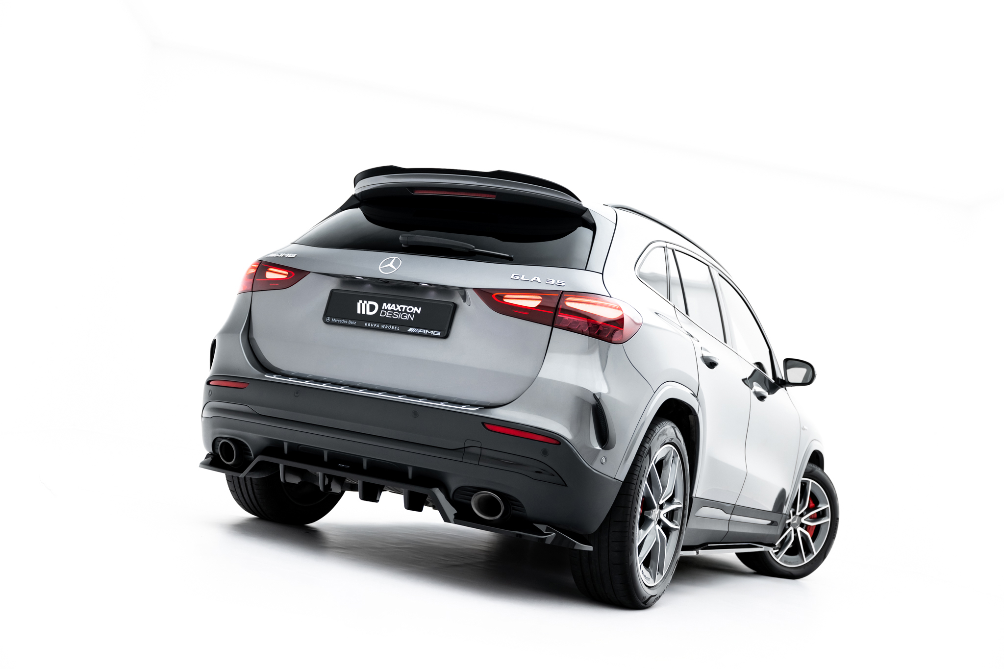 Maxton Design Задний сплиттер (с вертикальными планками) Mercedes-AMG GLA 35 H247 рестайлинг