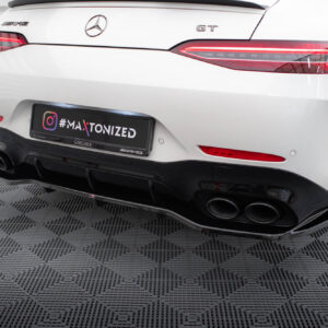 Maxton Design Задний сплиттер (с вертикальными планками) Mercedes-AMG GT 43 4-дверное купе V8, пакет тюнинга X290