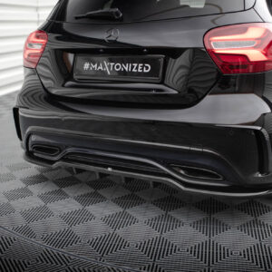 Maxton Design Задний сплиттер (с вертикальными планками) Mercedes-Benz A AMG-Line W176 Facelift