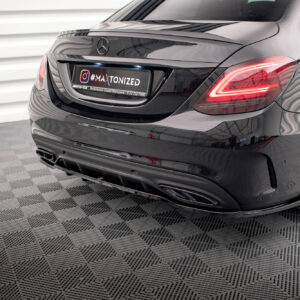 Maxton Design Задний сплиттер (с вертикальными планками) Mercedes-Benz C AMG-Line W205 Facelift
