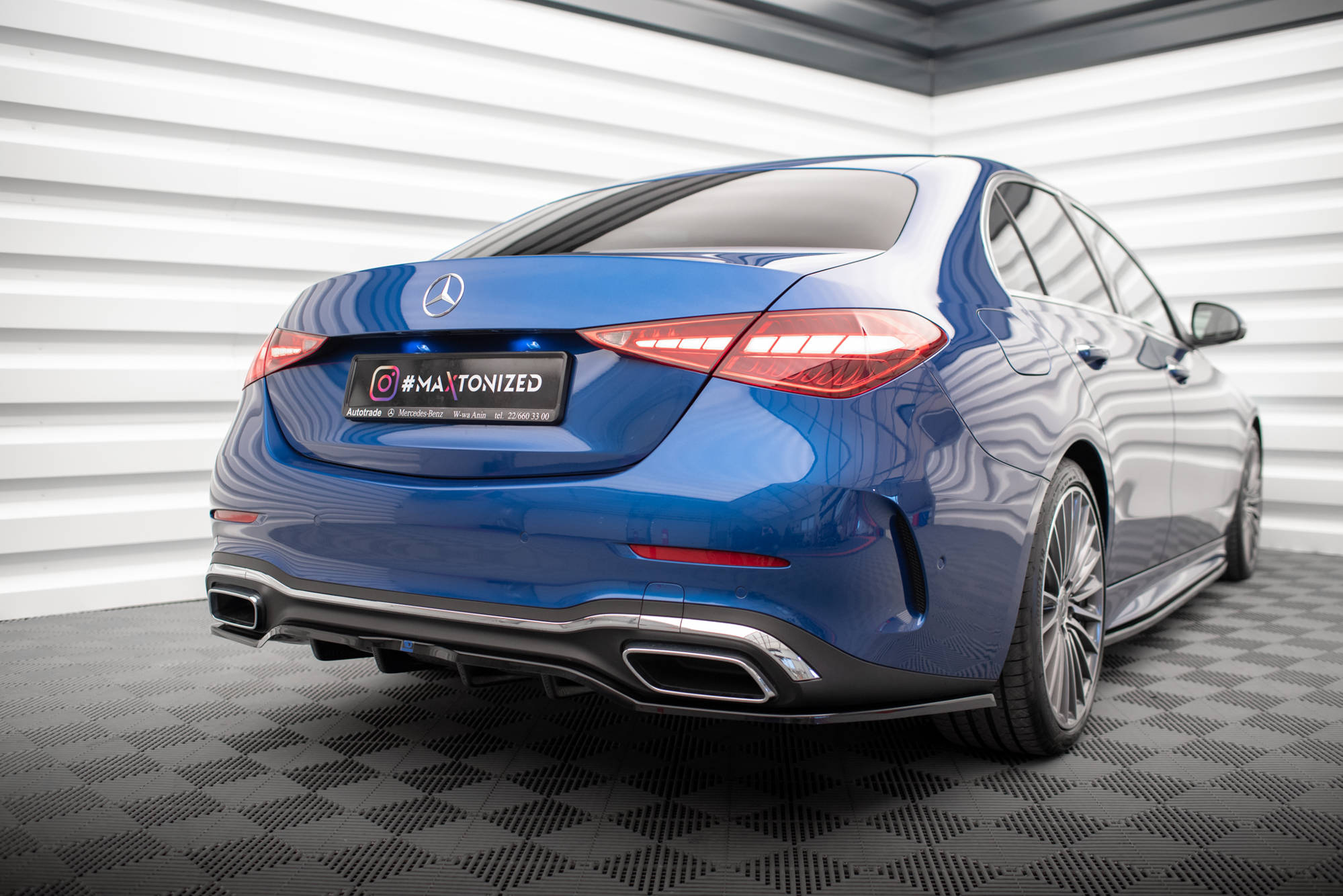 Maxton Design Задний сплиттер (с вертикальными планками) Mercedes-Benz C AMG-Line W206 — изображение 4