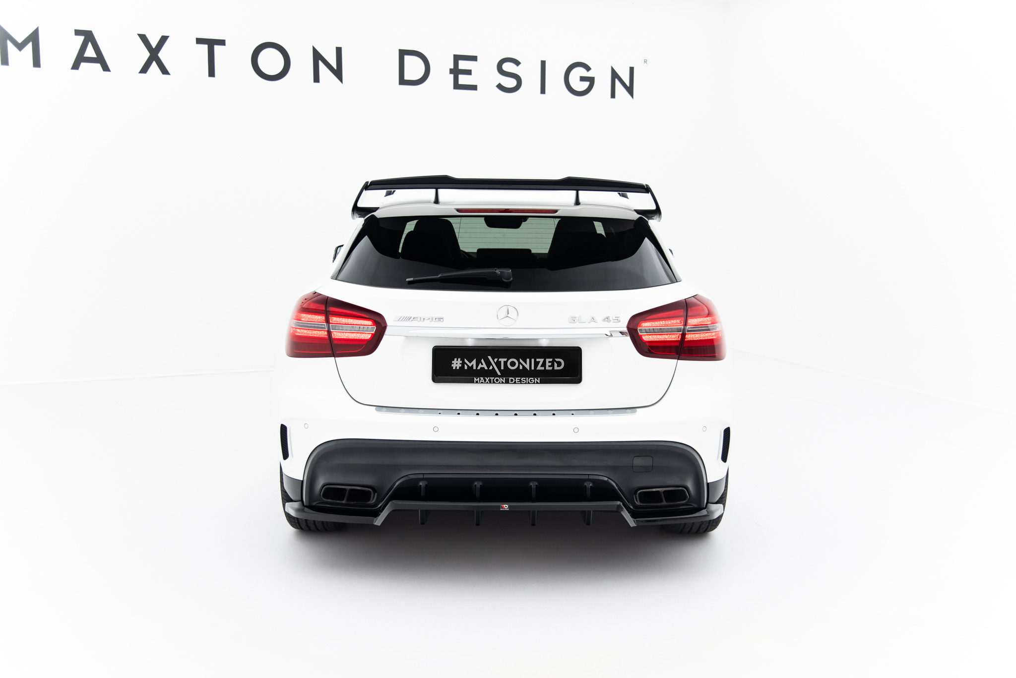 Maxton Design Задний сплиттер (с вертикальными планками) Mercedes-Benz GLA 45 AMG X156 Facelift — изображение 4