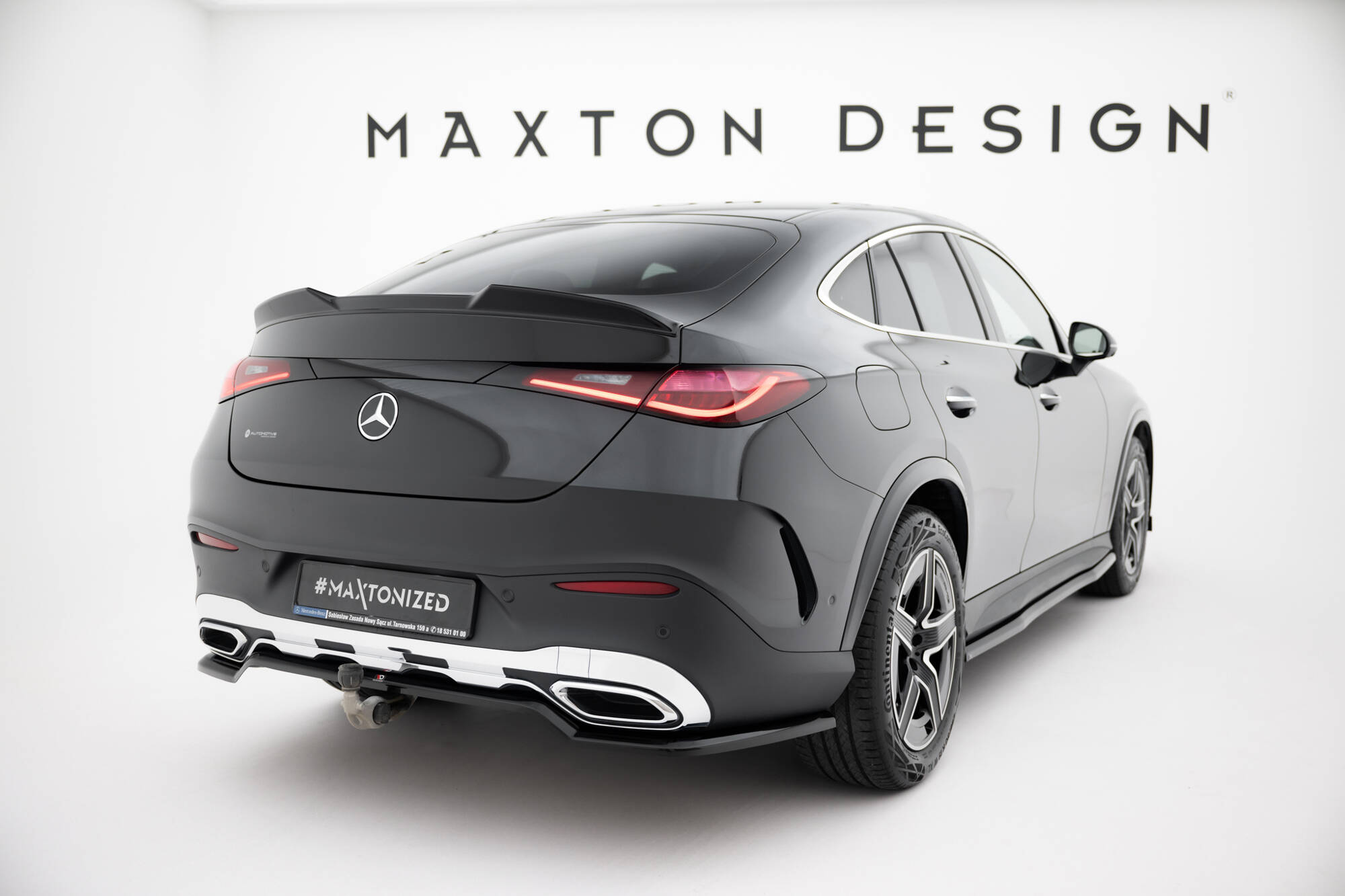 Maxton Design Задний сплиттер (с вертикальными планками) Mercedes-Benz GLC Coupe AMG-Line C254 — изображение 5