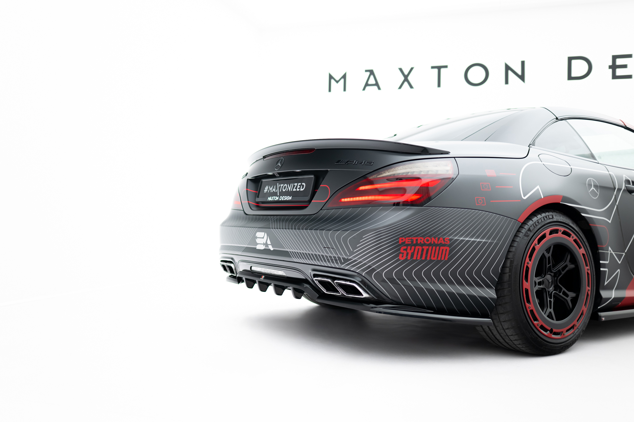 Maxton Design Задний сплиттер (с вертикальными планками) Mercedes-Benz SL 63 AMG R231 — изображение 3
