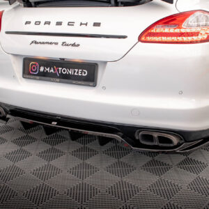 Maxton Design Задний сплиттер (с вертикальными планками) для Porsche Panamera Turbo 970