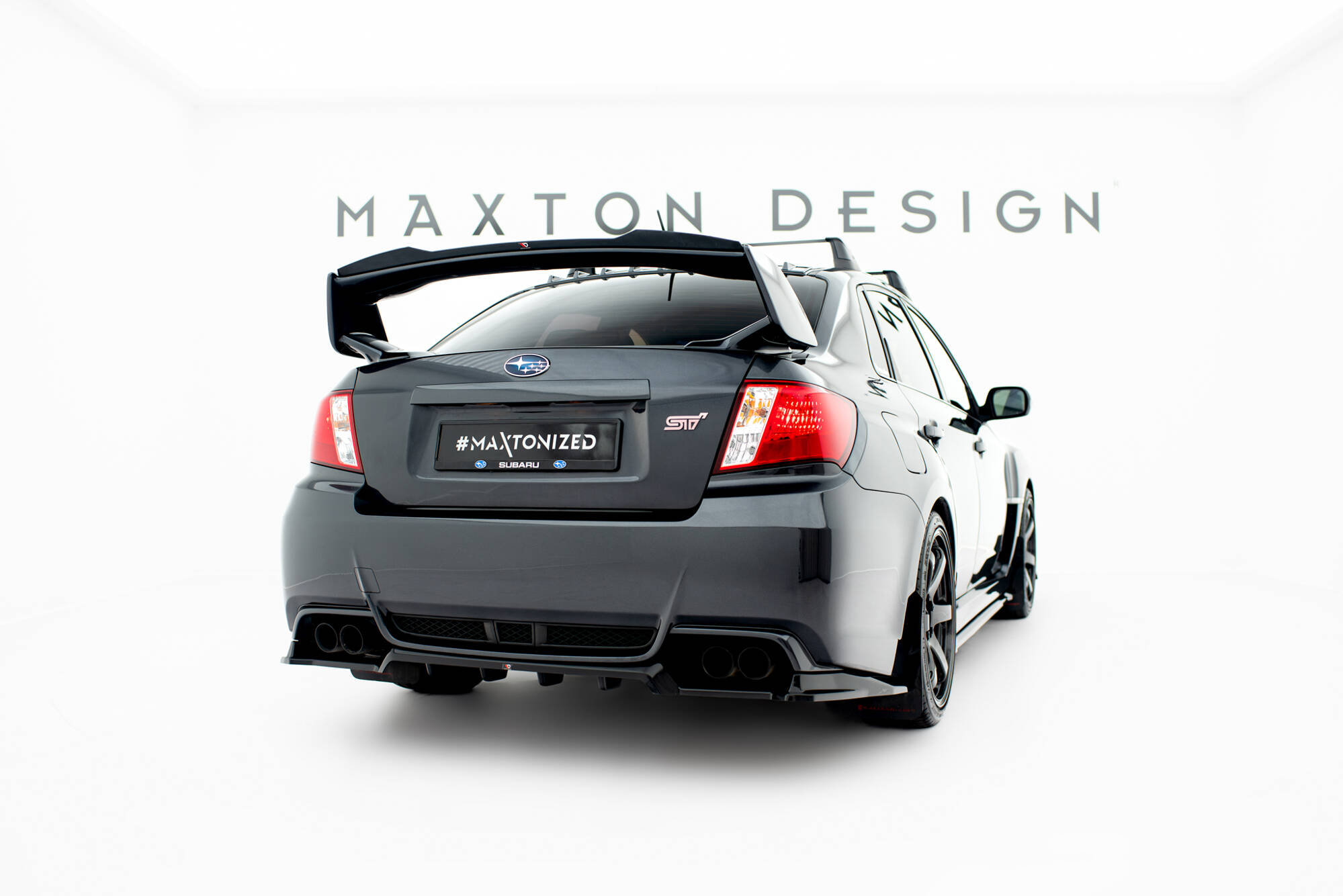 Maxton Design Задний сплиттер (с вертикальными планками) Subaru Impreza WRX STI Mk3 Facelift