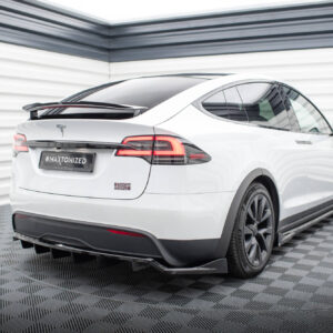 Maxton Design Задний сплиттер (с вертикальными планками) Tesla Model X Mk1 Facelift