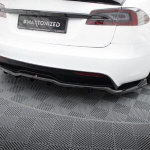 Maxton Design Задний сплиттер (с вертикальными планками) V.1 Tesla Model S Plaid Mk1 Facelift