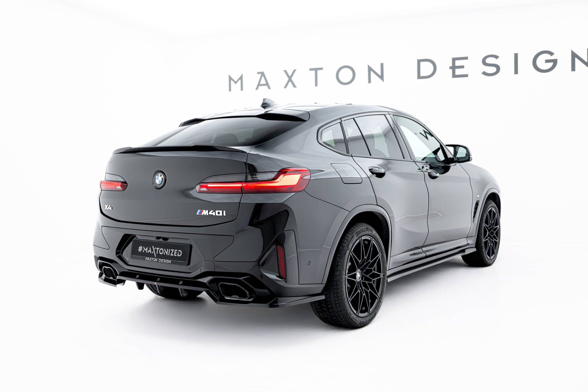 Maxton Design Задний сплиттер (с вертикальными планками) V.2 BMW X4 M-Pack G02 Facelift