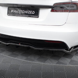 Maxton Design Задний сплиттер (с вертикальными планками) V.2 Tesla Model S Plaid Mk1 Facelift