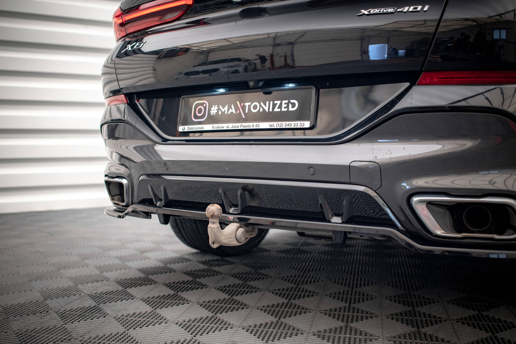 Maxton Design Задний сплиттер (с вертикальными планками) V.3 BMW X6 M-Pack G06 — изображение 6