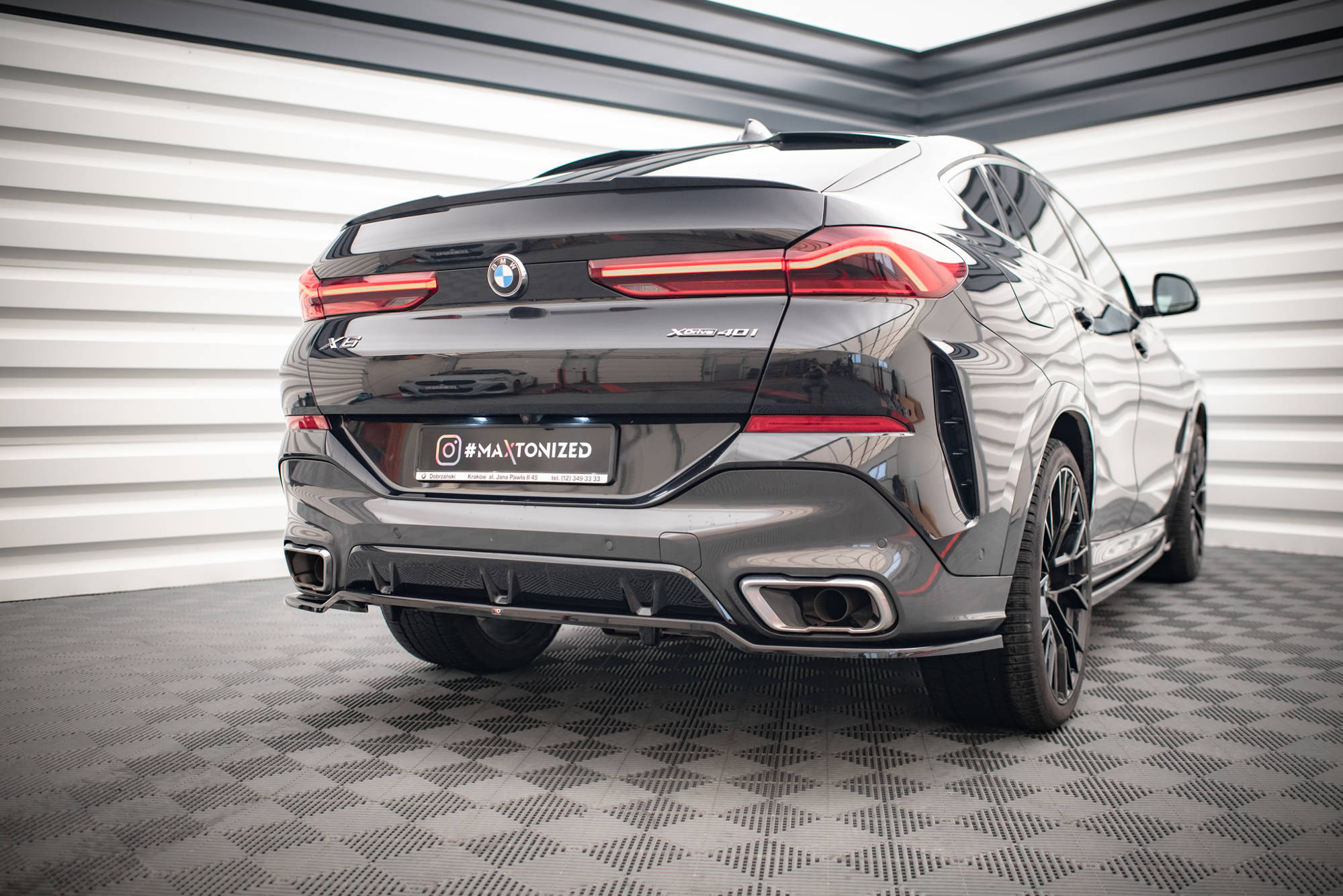 Maxton Design Задний сплиттер (с вертикальными планками) V.3 BMW X6 M-Pack G06