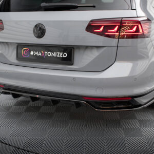 Maxton Design Задний сплиттер (с вертикальными планками) Volkswagen Passat R-Line B8 Facelift