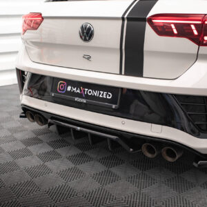 Maxton Design Задний сплиттер (с вертикальными планками) Volkswagen T-Roc R / R-Line Mk1 Facelift
