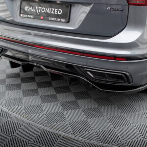 Maxton Design Задний сплиттер (с вертикальными планками) Volkswagen Tiguan Allspace R-Line Mk2 Facelift