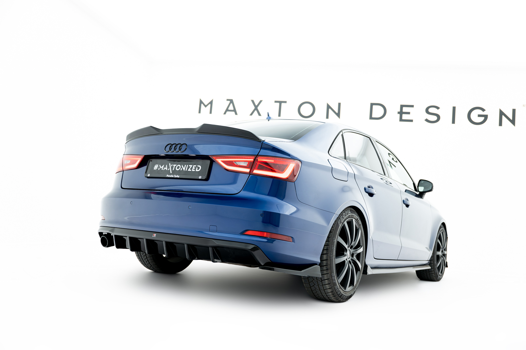 Maxton Design Задний бампер Audi A3 Sedan 8V (версия с одинарными выхлопными патрубками с одной стороны)