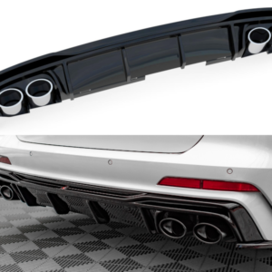 Maxton Design Задний диффузор + наконечники выхлопных труб. Имитация Audi A6 S-Line / S6 C8 / C8 Facelift.